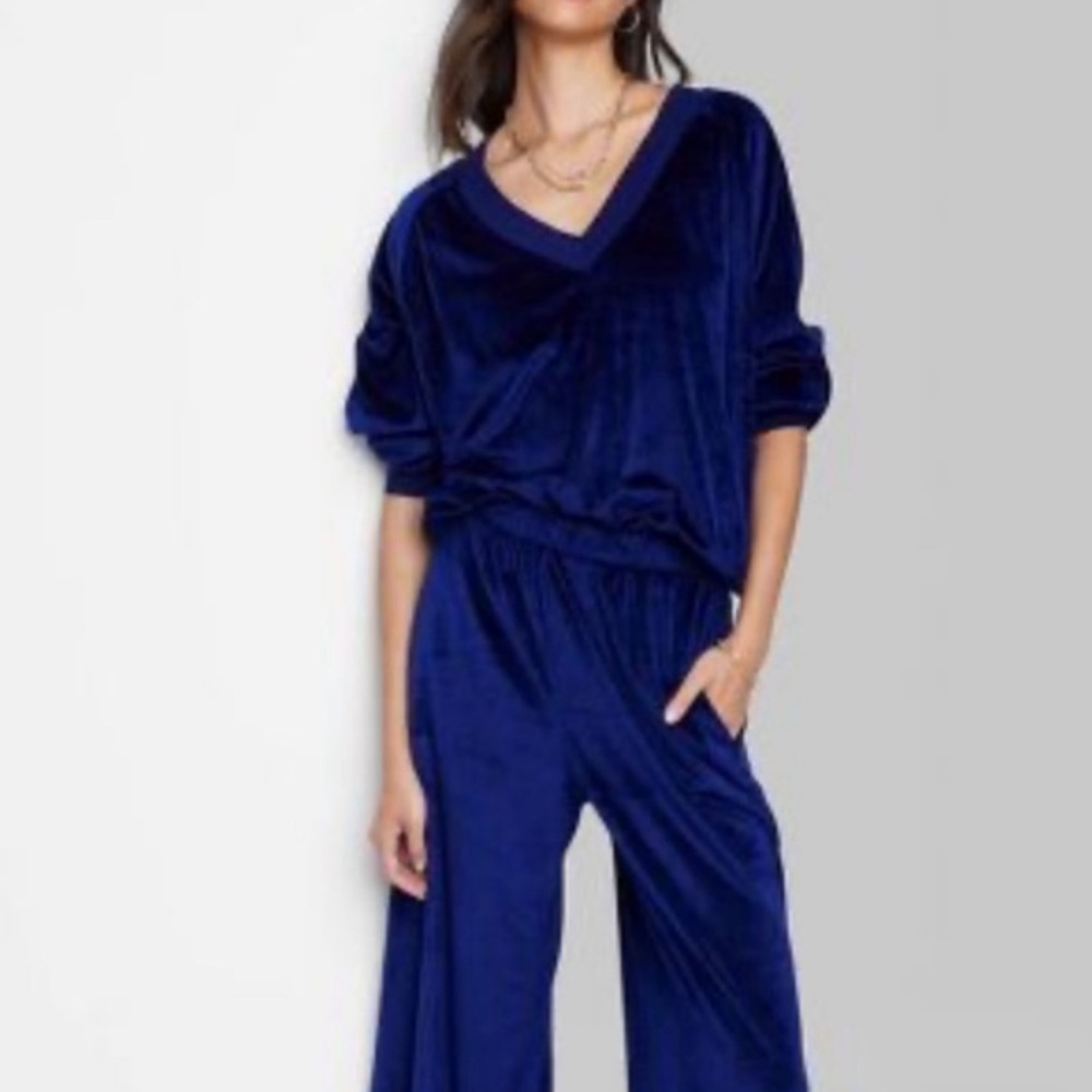 19) Ascot & Hart Target Collab - Velour V Neck Sweater size XXS NWT TOP ONLY